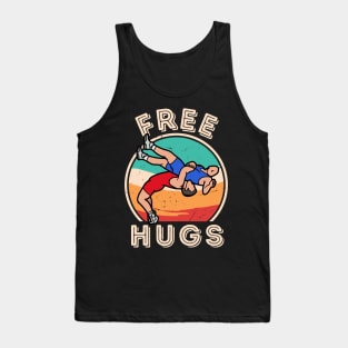 Free Hugs Wrestling Funny Vintage Wrestle Tank Top